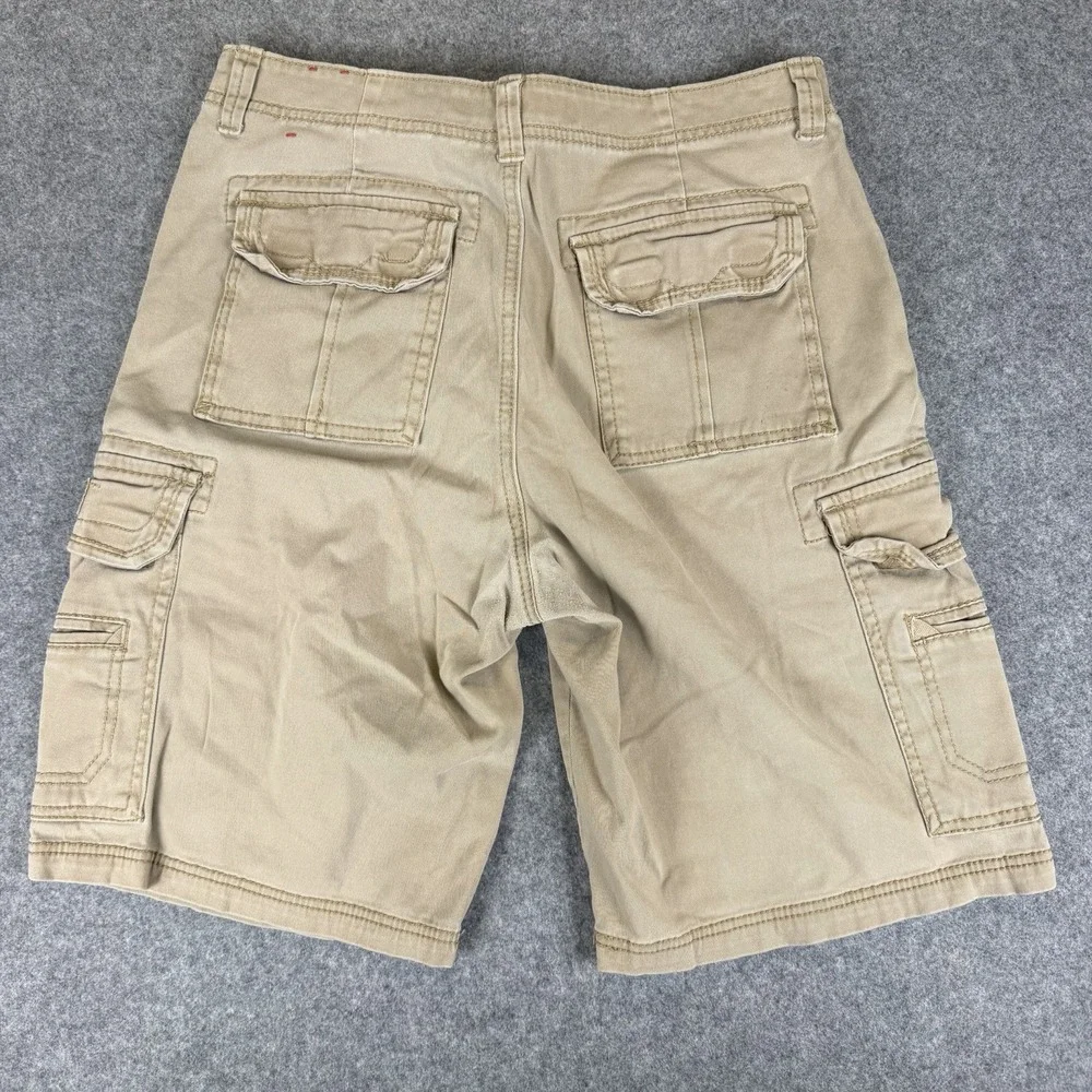 UNIONBAY Men's Survivor Cargo Shorts Khaki Size 32 Tan Hiking Cotton Utility